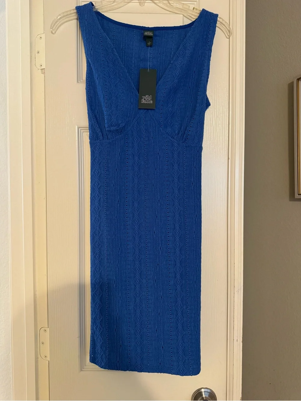wild fable Royal Blue Sleeveless Knit Midi Dress